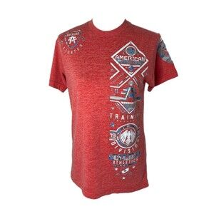 American Fighter Men’s Shirt Red White and Blue Short Sleeve Crewneck Size Small